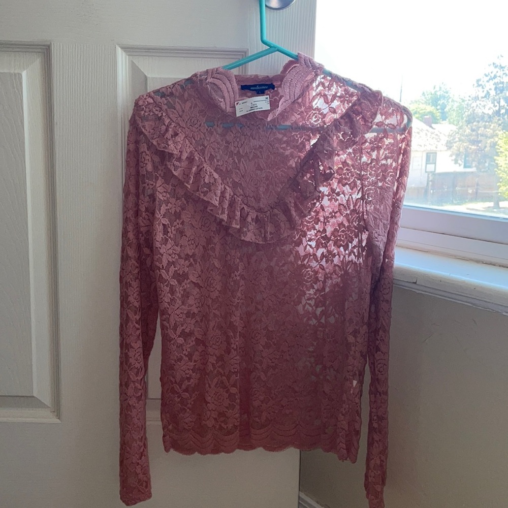 A lace long sleeve blouse